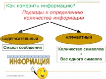 Подходы к определению количества информации