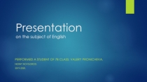 Presentation on the subject of English