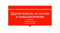 Другие войска, их состав и предназначение
