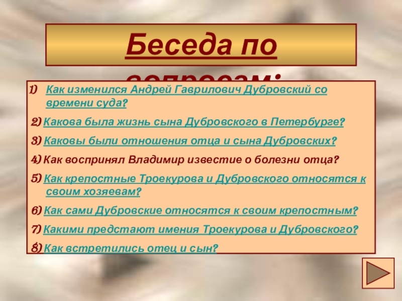 Характеристика андрея гавриловича дубровского. Беседа по вопросам Дубровский. Андрей Гаврилович Дубровский характеристика. Андрей Гаврилович Дубровский в романе. Андрей Гаврилович Дубровский портрет.