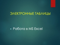 ЭЛЕКТРОННЫЕ ТАБЛИЦЫ