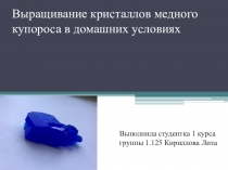 Выращивание кристаллов медного купороса в домашних условиях