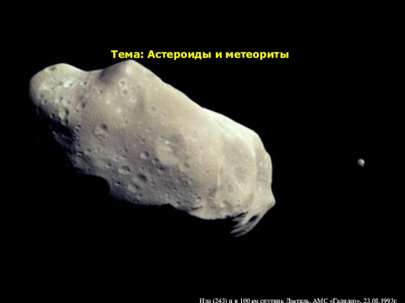Тема: Астероиды и метеориты
Ида (243) и в 100 км спутник Дактиль, АМС