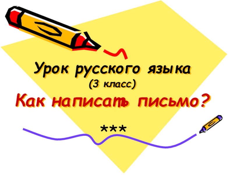 Урок русского языка (3 класс) Как написать письмо?