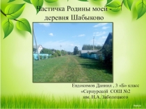 Частичка Родины моей -деревня Шабыково
Евдокимов Даниил, 3 Б класс