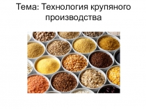 Тема: Технология крупяного производства