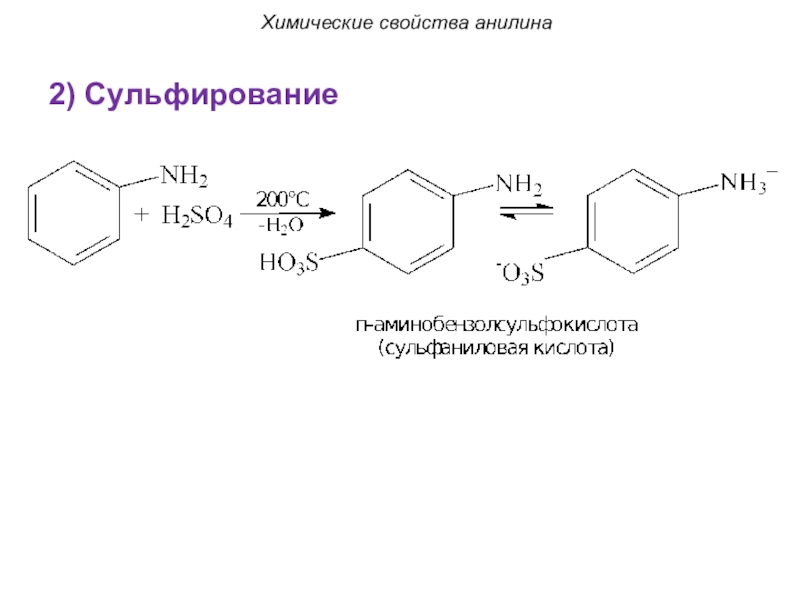 Химические свойства анилинов. Синтез сульфаниловой кислоты из анилина. Сульфирование анилина реакция. Анилин сульфирование реакция. Сульфирование метиланилина.