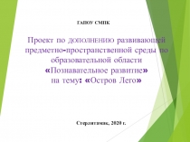 Проект по ДОПОЛНЕНИЮ развивающей предметно-пространственной среды по