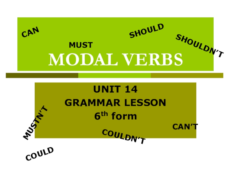 MODAL VERBS