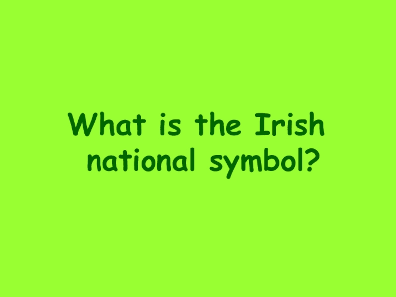 What is the Irish national symbol?