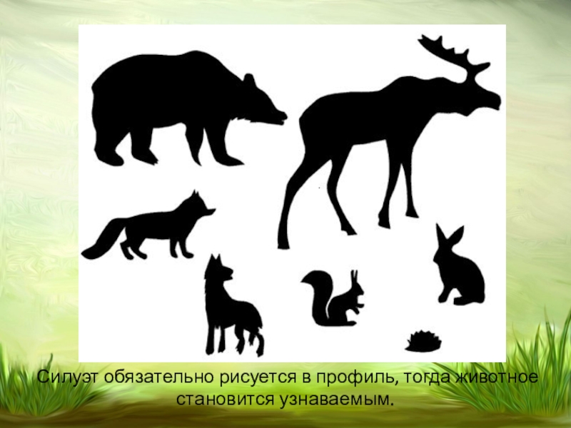 Изо 2 класс животные презентация. Силуэты животных для рисования. Силуэты лесных животных для детей. Силуэт урок изо. Силуэты для презентации.