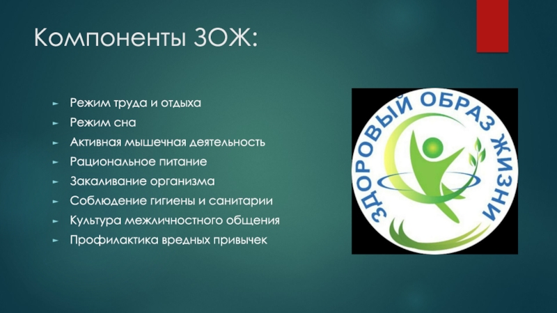 Компонентами здорового образа жизни являются. Элементы здорового образа жизни. Компоненты ЗОЖ. Основные элементы здорового образа жизни. Основные компоненты здорового образа жизни.