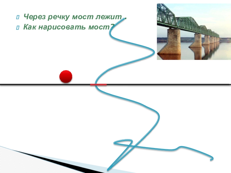 Как нарисовать мост на схеме. Путешествие точки через реку через мост. Точка прямая Луч отрезок ломаная и кривая. Как рисуется мост на карте. Реки и мосты текст