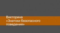 Викторина Знатоки безопасного поведения