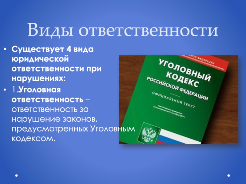 Виды ответственности презентация