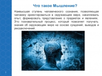 1
Наивысшая ступень человеческого сознания, позволяющая человеку