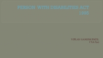 PERSON WITH DISABILITIES ACT 1995