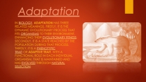 Adaptation