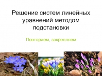 Решение систем линейных уравнений методом подстановки