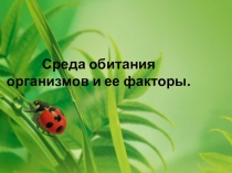 Среда обитания организмов и ее факторы
