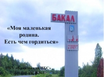 Моя маленькая родина.
Есть чем гордиться 
МКУ  Бакальская ЦБС,
Дет.биб-ка,