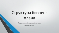Структура бизнес - плана