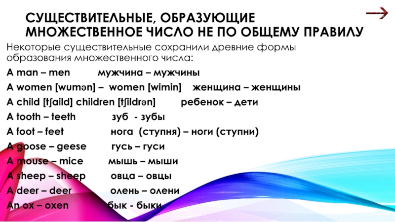 Множественное число существительных 5 класс презентация