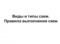 Виды и типы схем. Правила выполнения схем