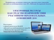 Электронные ресурсы как средство взаимодействия участников образовательных