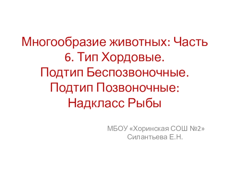 Многообразие животных: Часть 6. Тип Хордовые. Подтип Беспозвоночные. Подтип