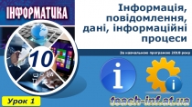 Інформація, повідомлення, дані, інформаційні процеси