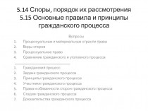 5.14 Споры, порядок их рассмотрения 5.15 Основные правила и принципы