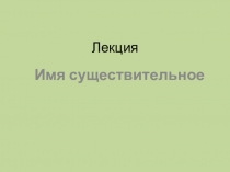 Лекция