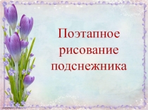Поэтапное рисование подснежника