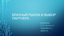Брачный рынок и выбор партнера
