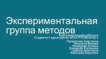 Экспериментальная группа методов