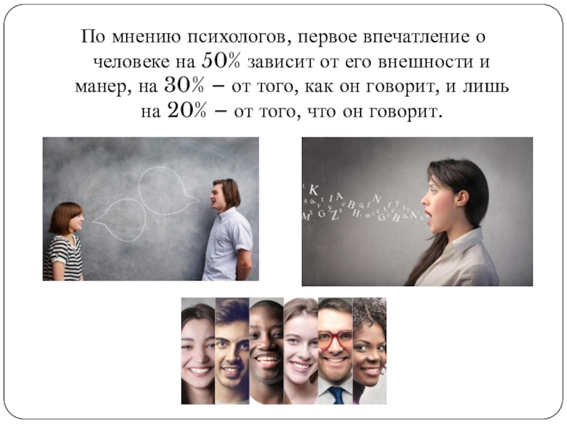 По мнению психологов, первое впечатление о человеке на 50% зависит от его внешности и манер, на 30%