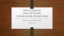 ПРОГРАММНОЕ ОБЕСПЕЧЕНИЕ УПРАВЛЕНИЯ ПРОЕКТАМИ