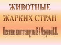 ЖИВОТНЫЕ
ЖАРКИХ СТРАН
Презентация воспитателя группы № 3 Меркуловой Е.Н