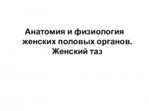 Анатомия и физиология женских половых органов. Женский таз