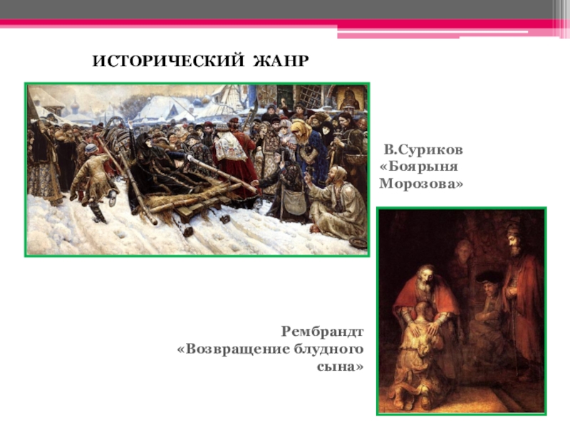 Жанры картин сурикова. Исторический Жанр Боярыня Морозова Суриков. Исторический Жанр картины Суриков Боярыня. Жанр изобразительного искусства Сурикова. Возвращение блудного сына Суриков.