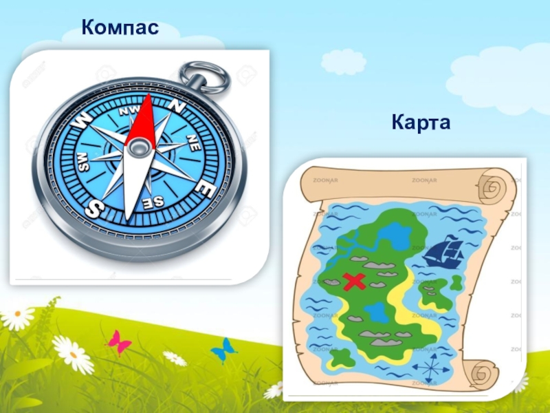 Карта россии с компасом на русском языке