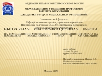 ВЫПУСКНАЯ КВАЛИФИКАЦИОННАЯ РАБОТА На тему: Влияние мотивации и стимулирования