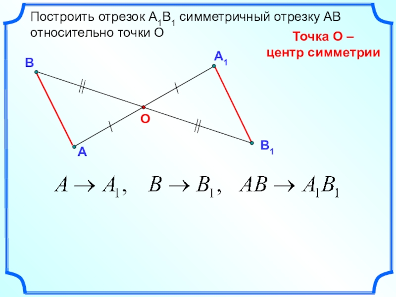 Построить отрезок ab c. Отрезок симметричный отрезку. Построить отрезок симметричный отрезку. Построить отрезок симметричный данному относительно точки о. Отрезок симметричный отрезку относительно оси.