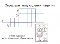 Определи вид отделки изделия