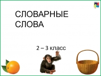 СЛОВАРНЫЕ СЛОВА
2 – 3 класс