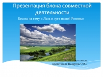 Презентация блока совместной деятельности