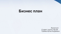 Бизнес план