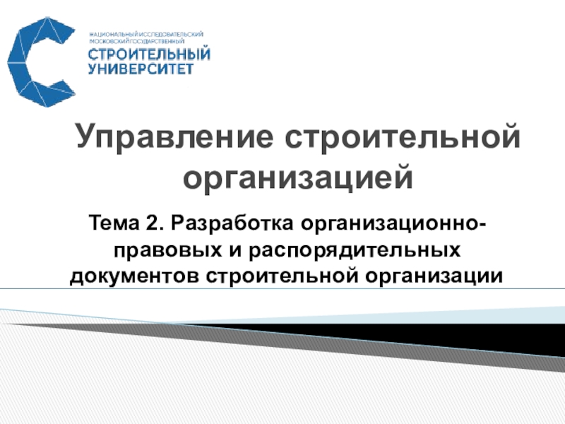 Управление строительной организацией