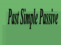 Past Simple Passive